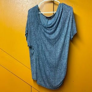 Sofia Vergara Asymetrical Black Gray Printed Top